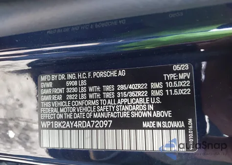 2024 Porsche Cayenne Coupe Turbo Gt z USA, uszkodzony, nr VIN WP1BK2AY4RDA72097